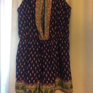 Colorful slit back romper